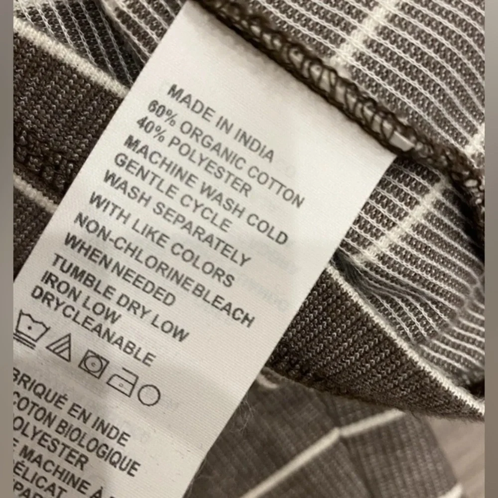 PRANA Keller Organic Cotton Shirt Men’s M Brown/Striped Long Sleeve Crewneck